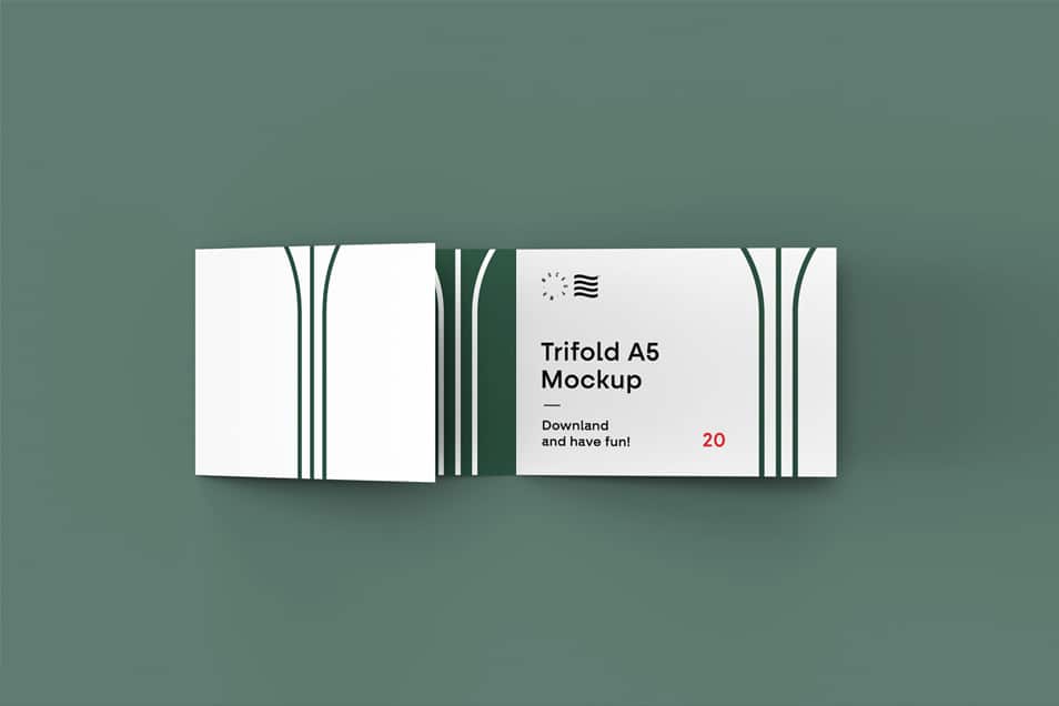 Trifold Landscape Brochure Mockup