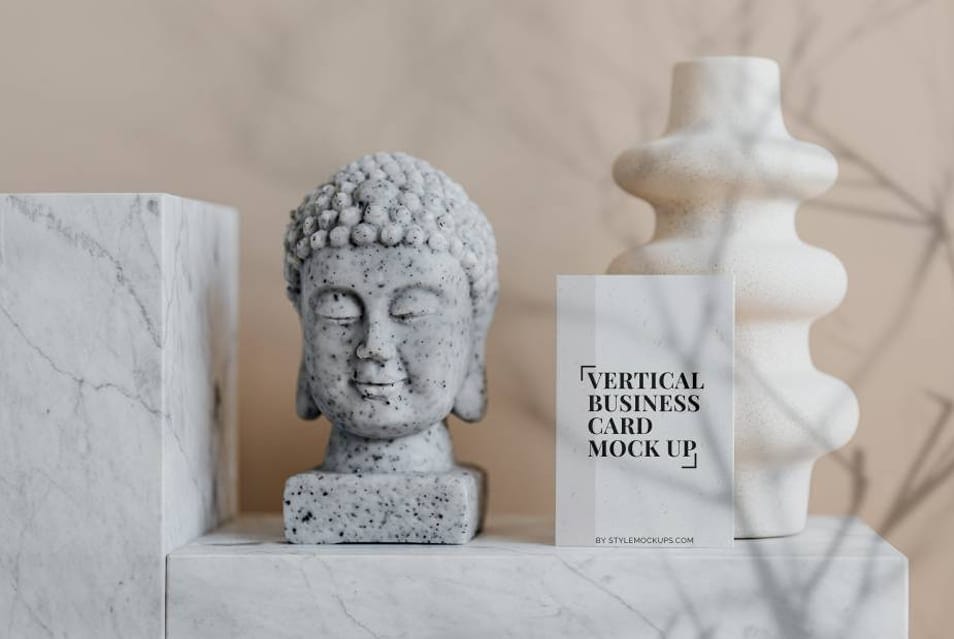 Vertical Business Card Free Mockup PSD