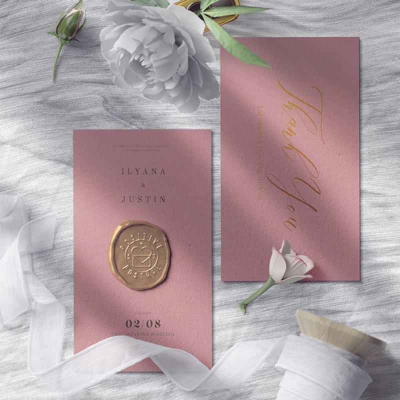 Wax Seal Invitation Mcokups With Shadow Overlay Mockup Top View