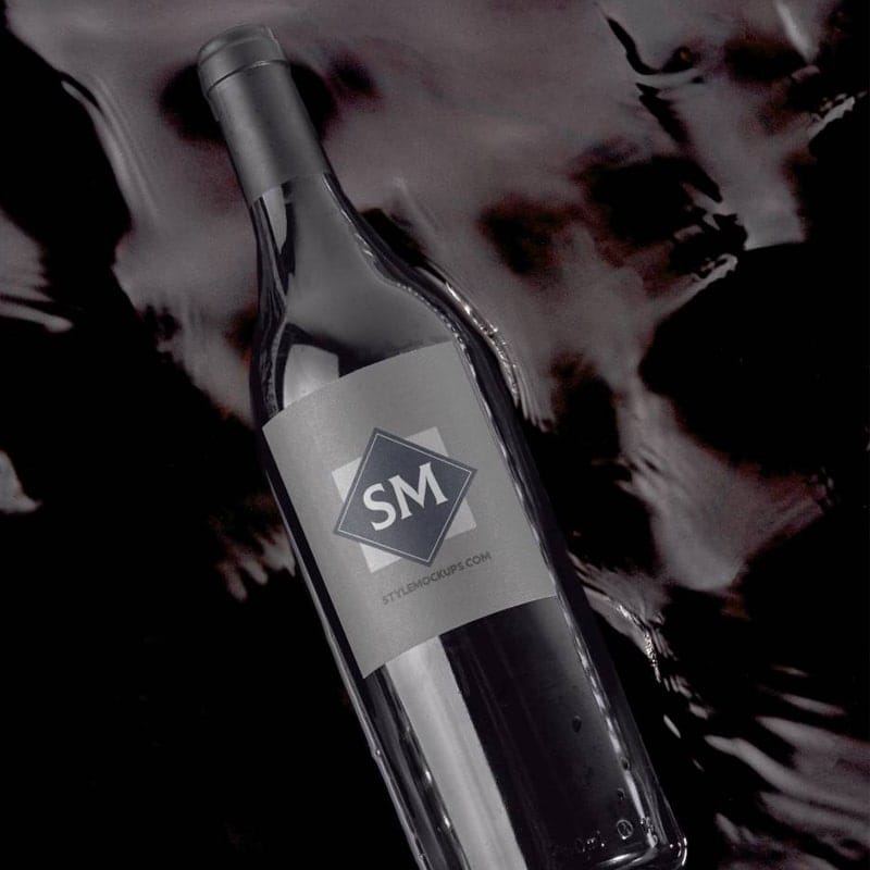 Wine Bottle Label Free Mockup