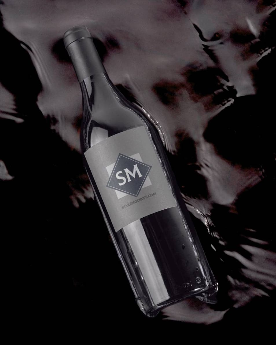 Wine Bottle Label Free Mockup