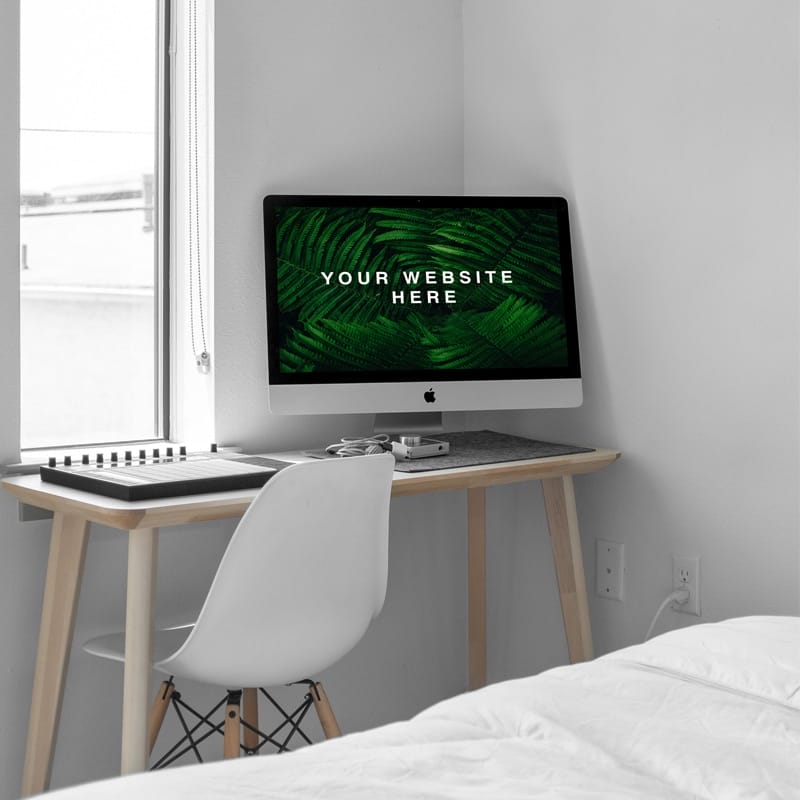 iMac in Room PSD Mockup
