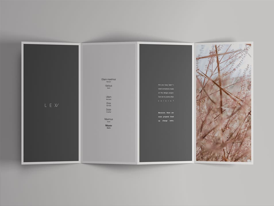 4-Fold Open Brochure Mockup