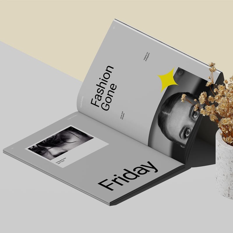 A4 Open Magazine Against The Wall