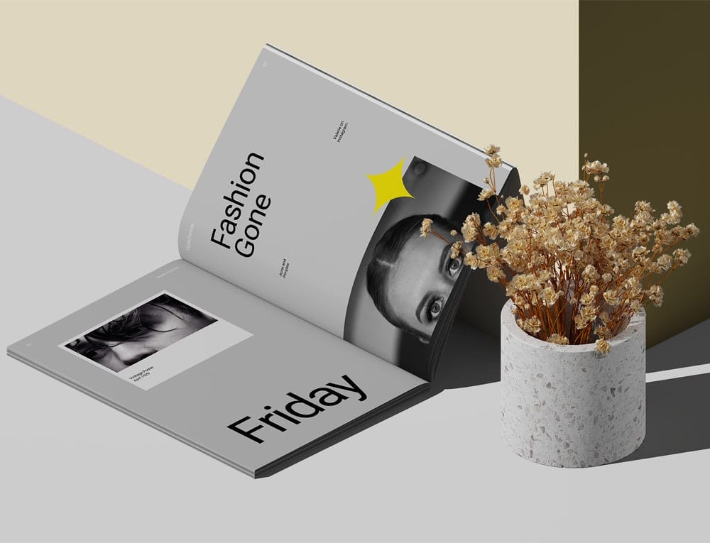 A4 Open Magazine Against The Wall