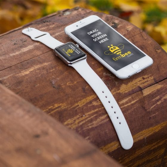 Apple Devices iWatch & iPhone Mockup PSD