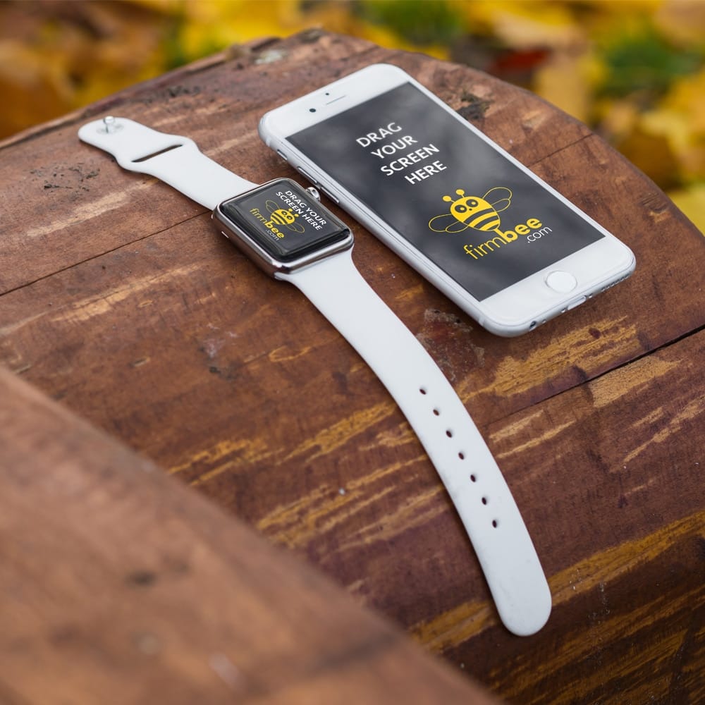 Apple Devices iWatch & iPhone Mockup PSD