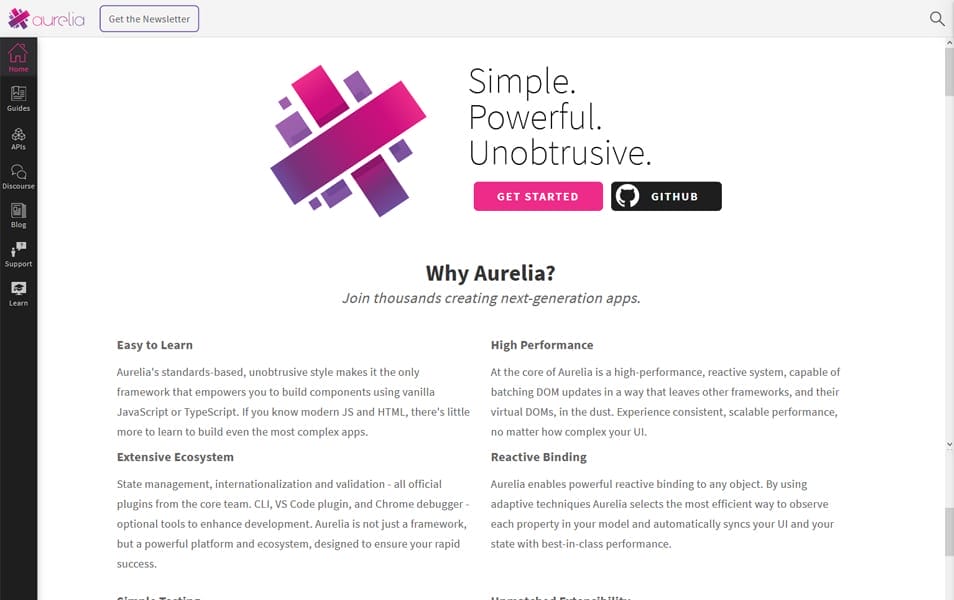 100+ JavaScript Frameworks for Web Developers 3 Aurelia