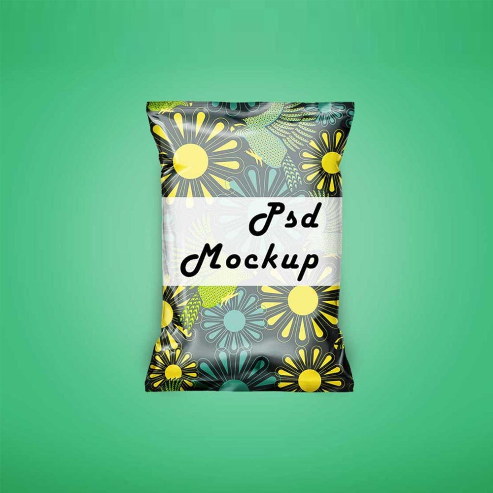 Beautiful Chips Package Label Design Mockup
