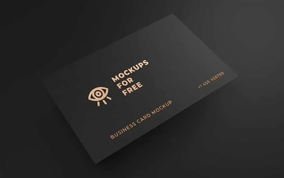 Black Business Cards Mockup