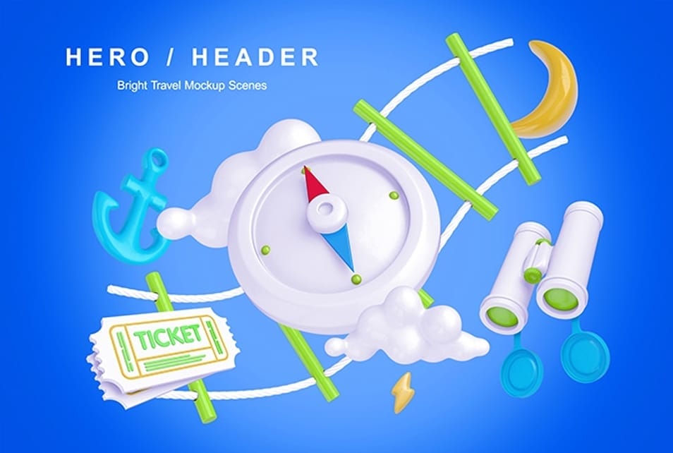 Bright Travel Mockup Scenes