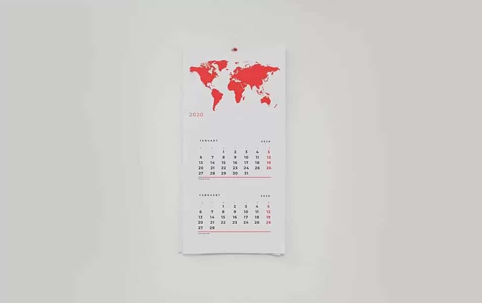 Calendar Wall Mockup