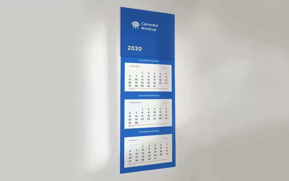 Calendar Wall Mockup