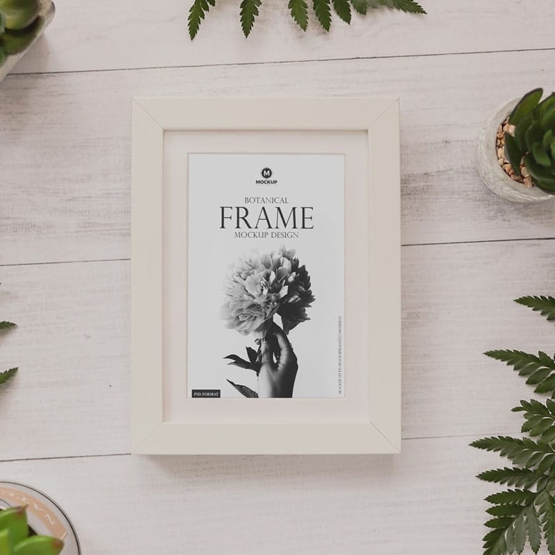 Free Botanical Frame Mockup Design