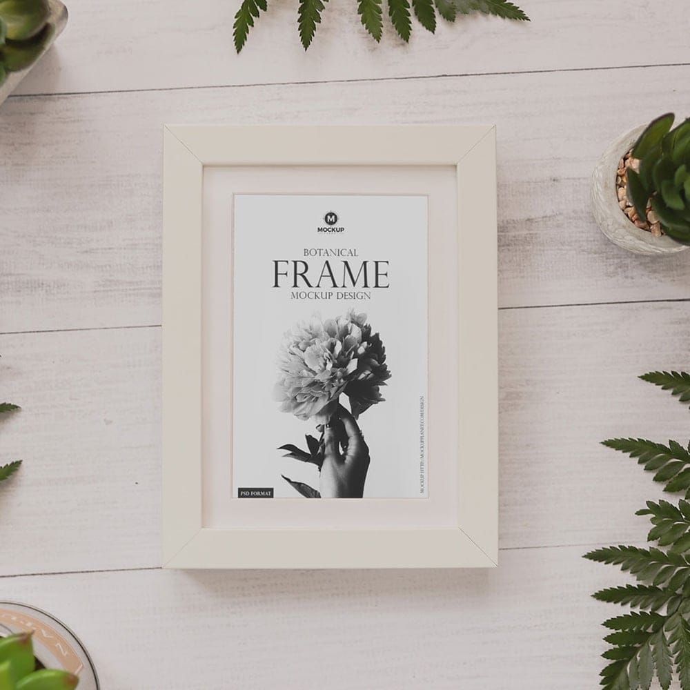 Free Botanical Frame Mockup Design