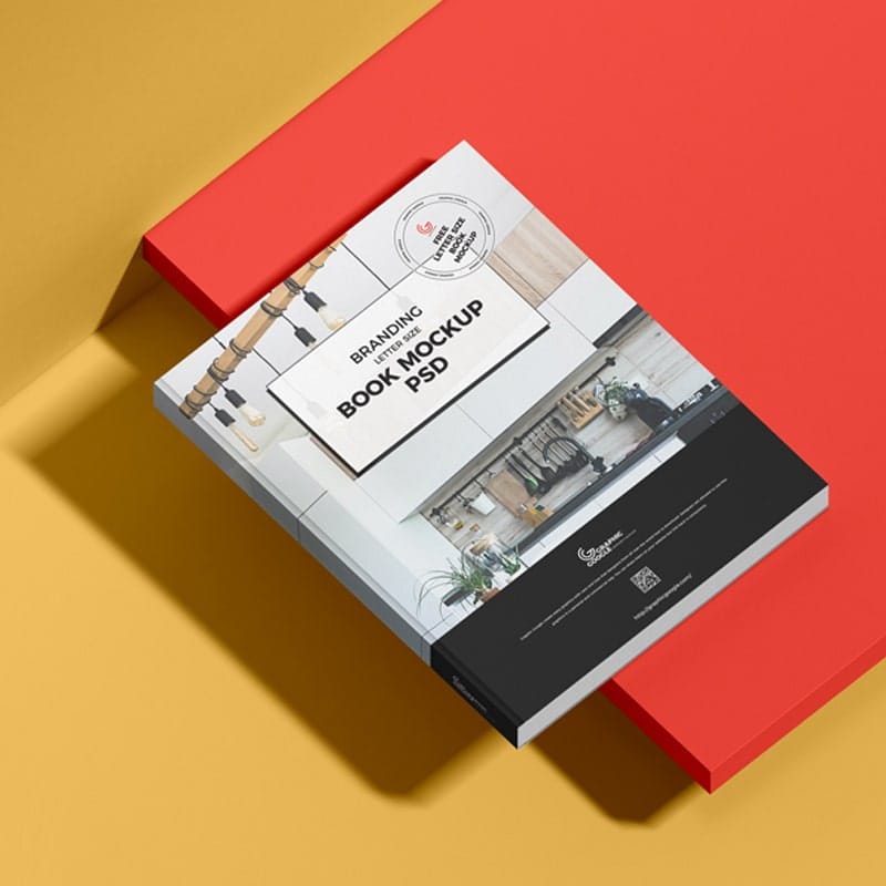 Free Branding Letter Size Book Mockup PSD
