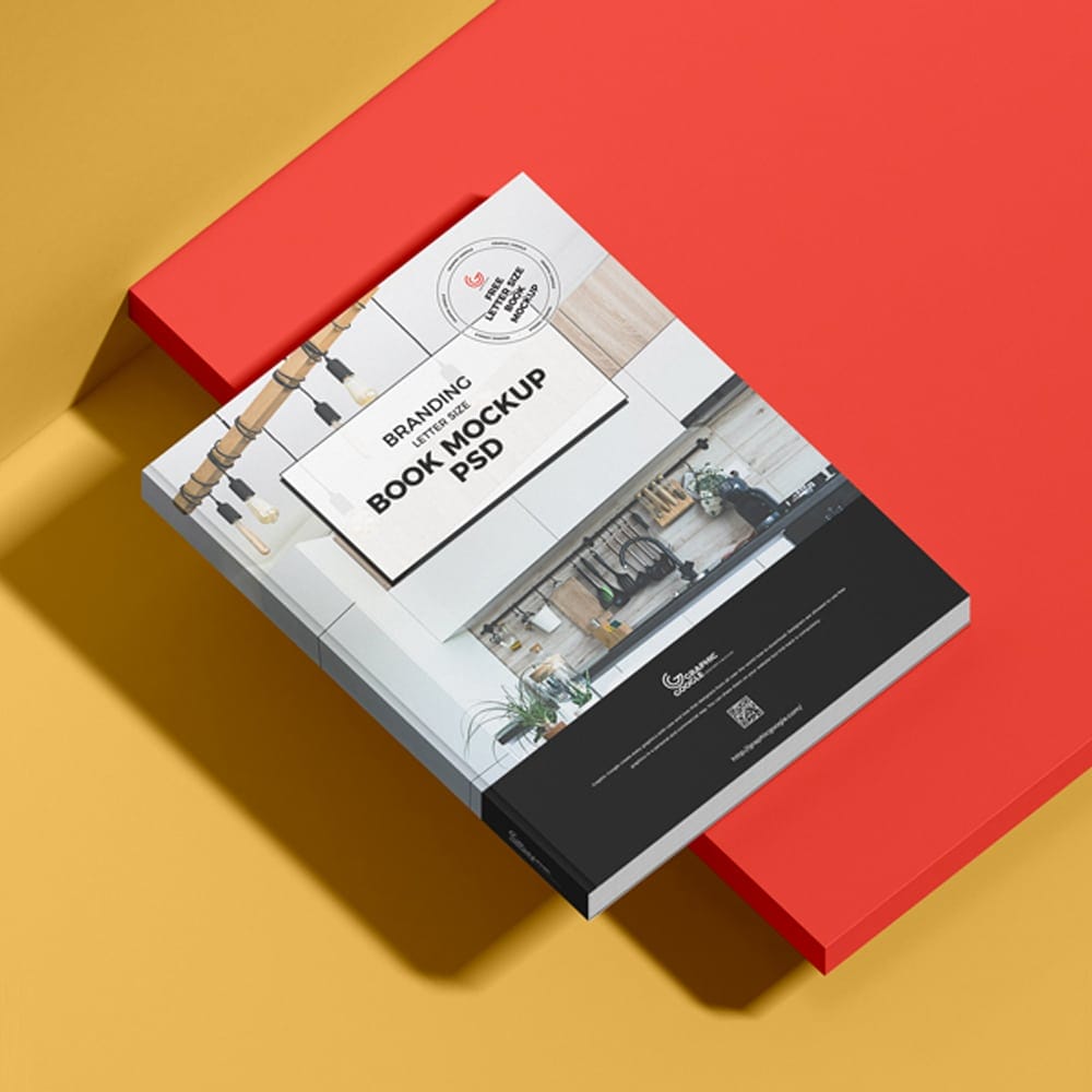 Free Branding Letter Size Book Mockup PSD