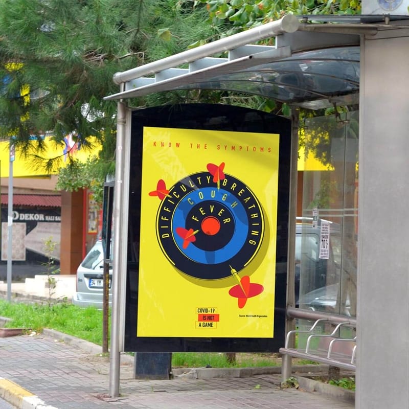 Free Bus Stop MUPI Mockup PSD