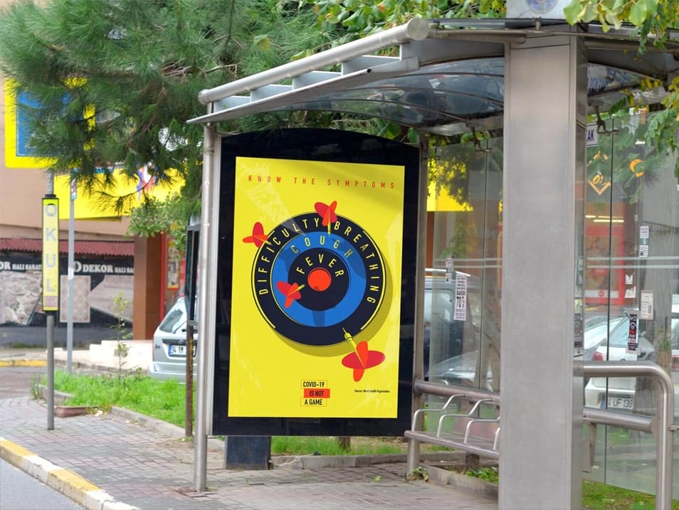 Free Bus Stop MUPI Mockup PSD