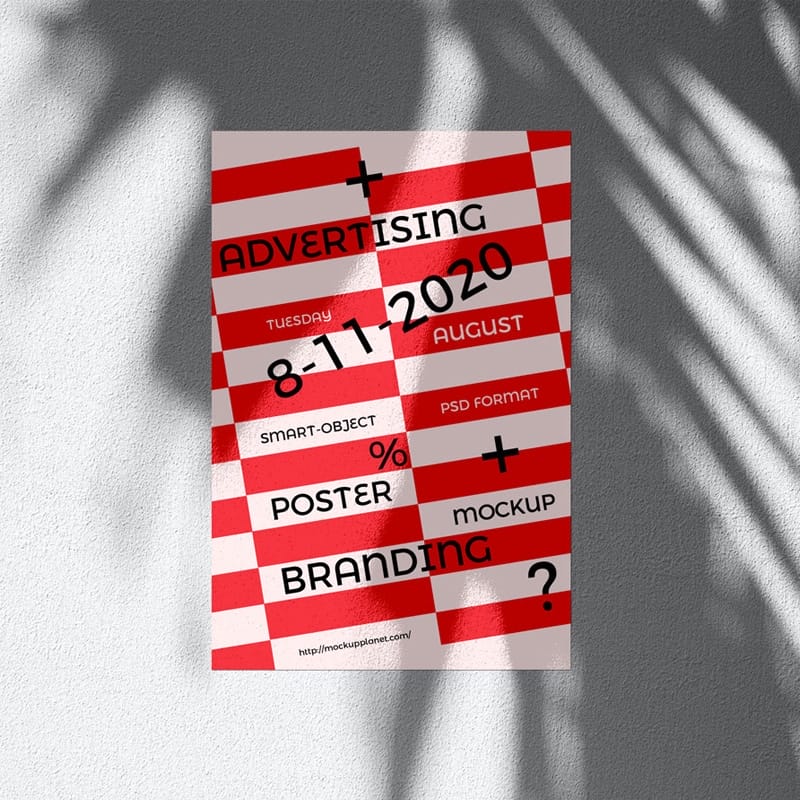 Free Cement Wall Poster Mockup Design