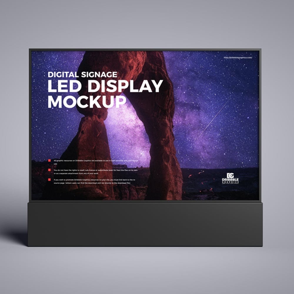 Free Digital Signage LED Display Mockup