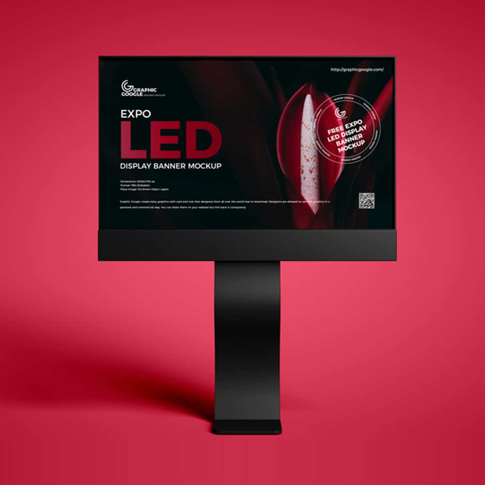 Free Expo LED Display Banner Mockup