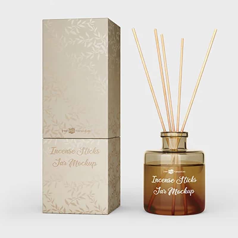 Free Incense Sticks Jar Mockup in PSD