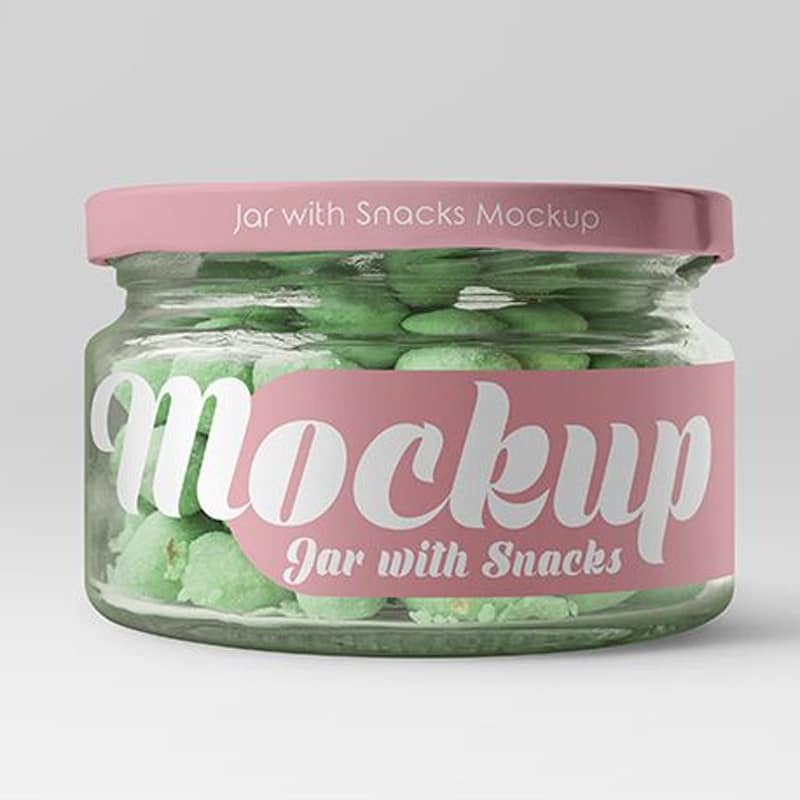 Free Jar with Snacks Mockup
