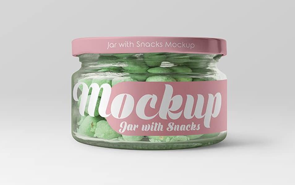 Free Jar with Snacks Mockup