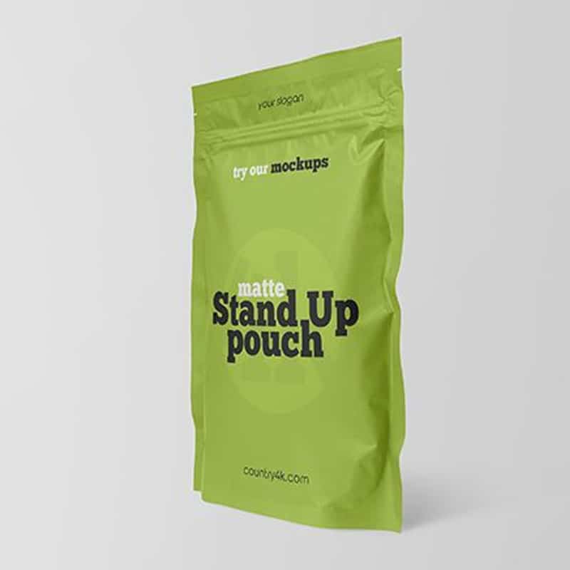Free Matte Stand-Up Pouch Mockup