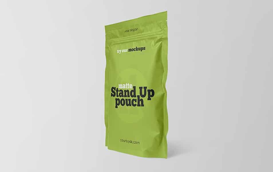 Free Matte Stand-Up Pouch Mockup