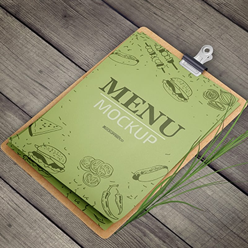 Free Menu Mockup in PSD