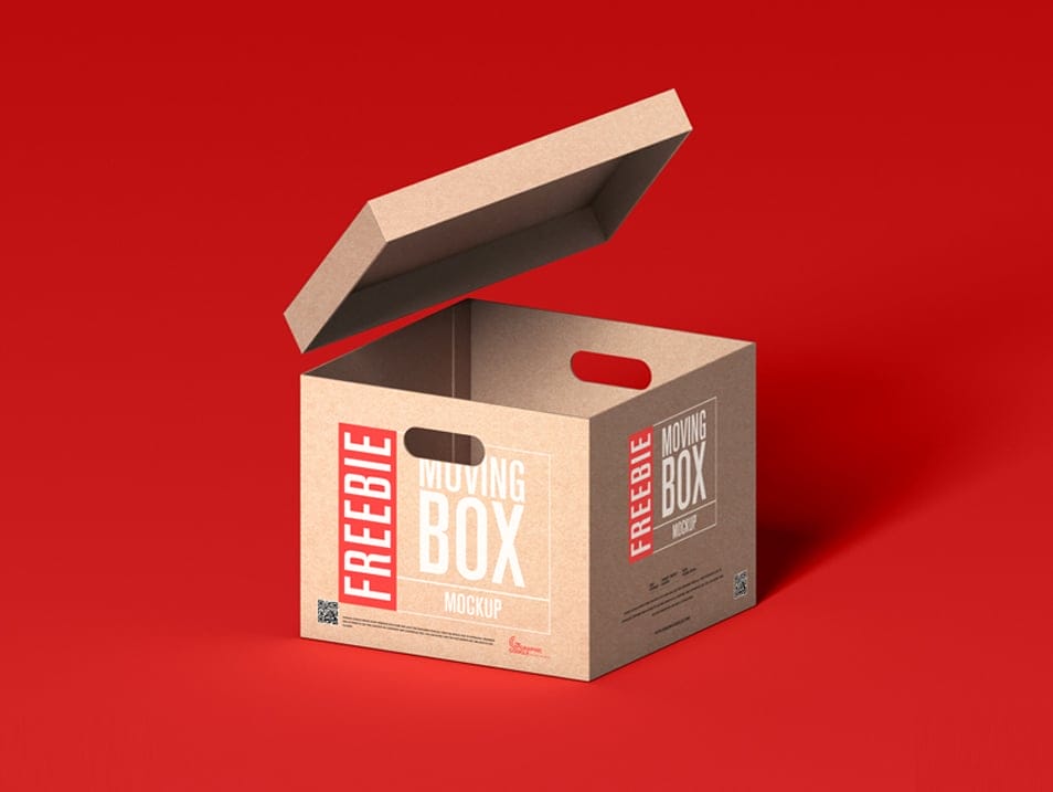 Free Moving Box Mockup