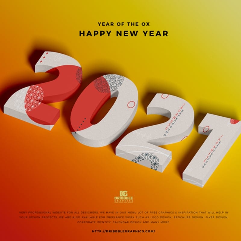 Free New Year 2021 Mockup