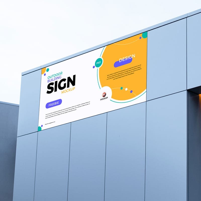 Free Outdoor Building Sign Mockup Design