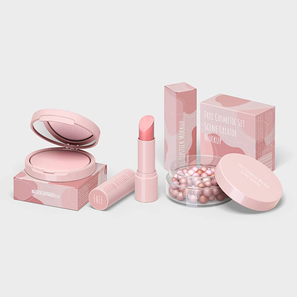 Free PSD Cosmetic Scene Creator Mockup Template