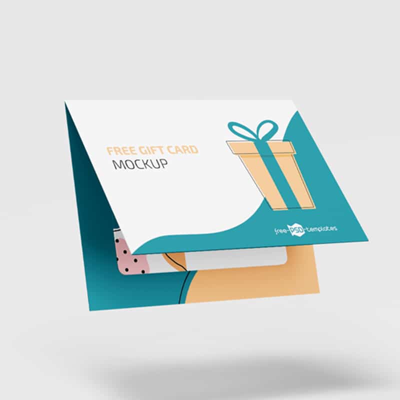 Free PSD Gift Cards Mockup Set