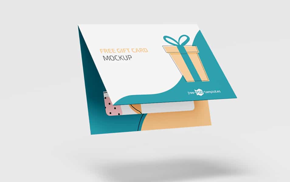 Free PSD Gift Cards Mockup Set