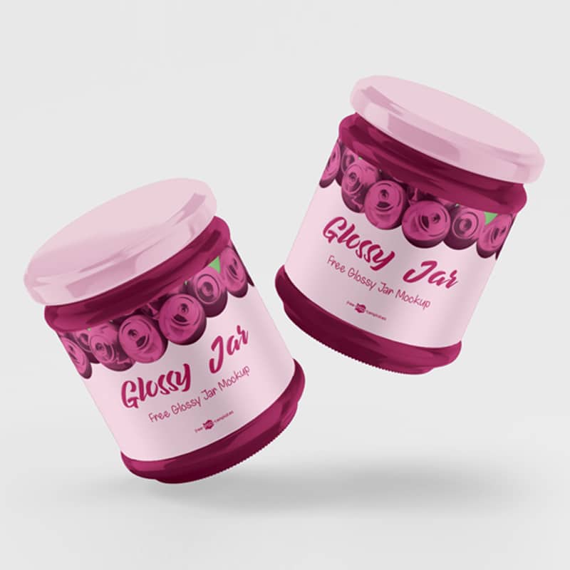 Free PSD Glossy Jar Mockup Set