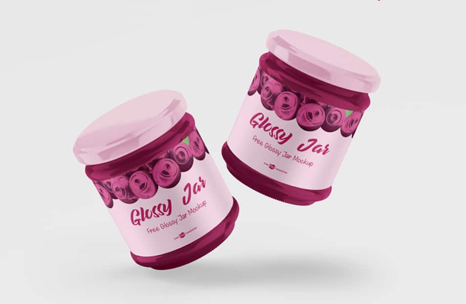 Free PSD Glossy Jar Mockup Set