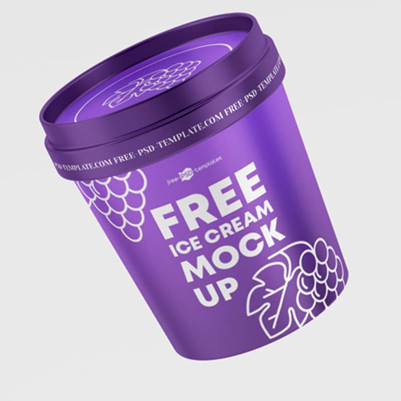 Free PSD Ice Cream Plastic Jar Mockup Template