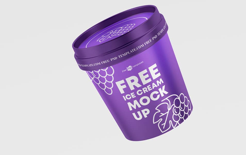 Free PSD Ice Cream Plastic Jar Mockup Template
