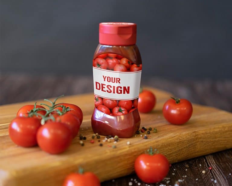 Free PSD Ketchup Label Mockup Set » CSS Author