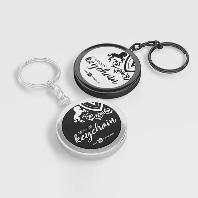 Free PSD Keychain Mockup Set