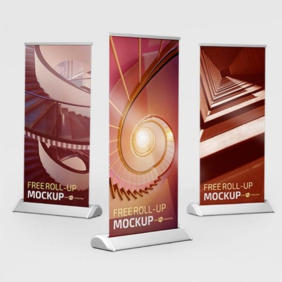 Free PSD Roll-up Mockup Template