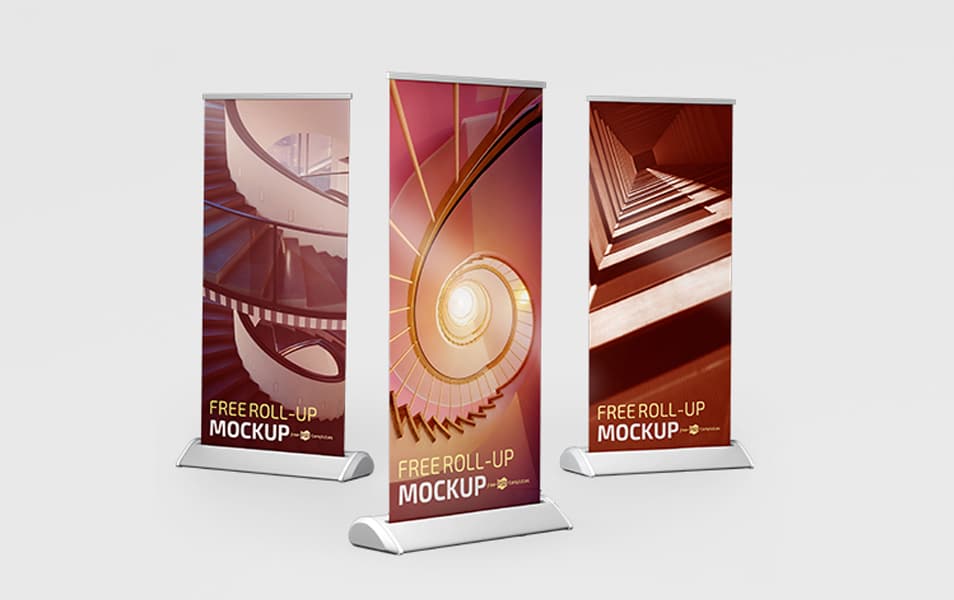 Free PSD Roll-up Mockup Template