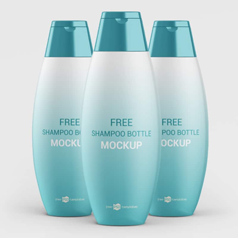 Free PSD Shampoo Bottles Mockup Template