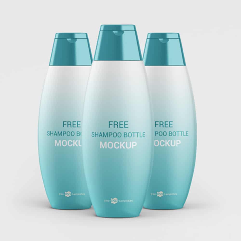 Free PSD Shampoo Bottles Mockup Template