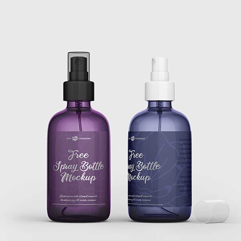 Free PSD Spray Bottle Mockup Template