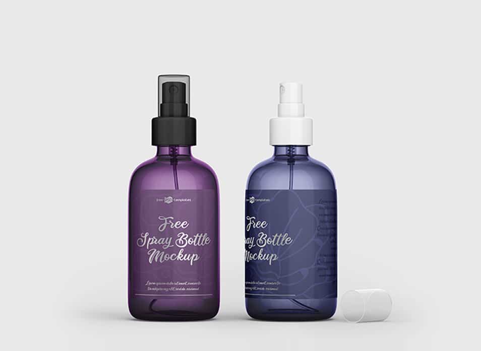 Free PSD Spray Bottle Mockup Template